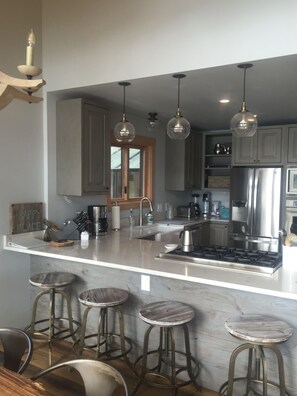 Fridge, microwave, oven, stovetop - Roche Harbor Bayfront Escape: Luxe Retreat with Kayaks, Deck & Wildlife Views (Friday Harbor)