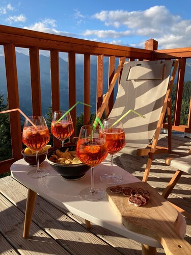 Stunning duplex, great view, pool, direct access to the ski slopes