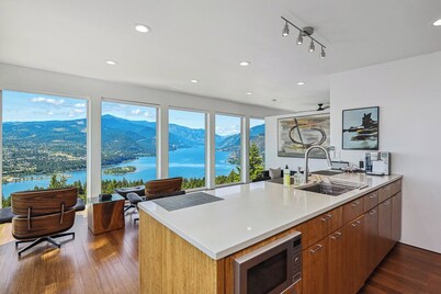 Stunning views from our modern guest house of Mt Hood, the Gorge, and Hood River