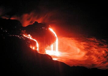 Resent lava flow into ocean
