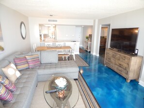 Smart TV, DVD player - Renovated, Ocean front, 2 BR condo in the Heart of Wrightsville Beach (Wrightsville Beach)