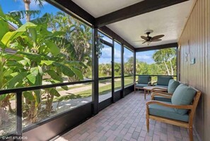 Terrace/patio - Blind Pass Condos at Bowman's Beach F102 on beautiful Sanibel Island (Sanibel Island)