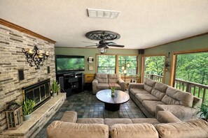 TV, DVD player, stereo