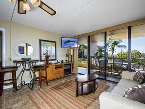 TV, bøker og stereoanlegg