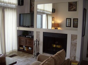 Smart TV, fireplace, DVD player, table football