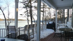 Outdoor dining -  New Well Built Elegant Home on the Water 2 miles to Freeport, 9  to Portland! (South Freeeport)