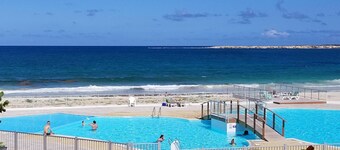 Orient Bay Beach Studio, Full Ocean View, Balcony, King Bed, Sofa, Kitchen