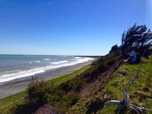 Chaises longues, serviettes de plage