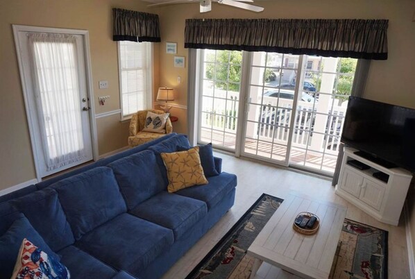 Smart TV, DVD player, books, stereo