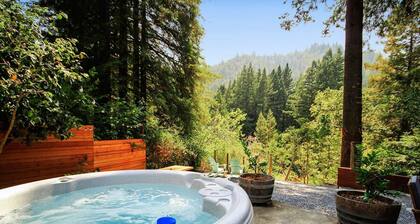 Relaxing Retreat in the Redwoods, Spa, Dog Friendly!