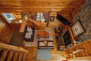 Smart TV, fireplace, DVD player, foosball