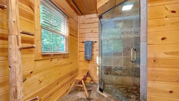 Combined shower/tub, hair dryer