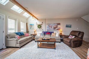 TV, fireplace, table football