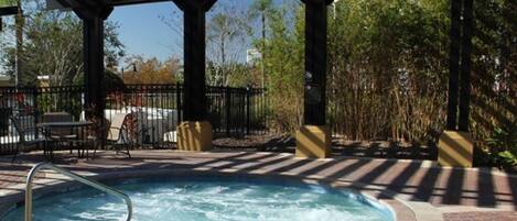 Hot tub access for a soak after long days out exploring