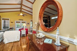 Interior - Woodlands Wonder: Cute Oak Island Cottage with Private Pool Welcomes Nightly Res (Oak Island)