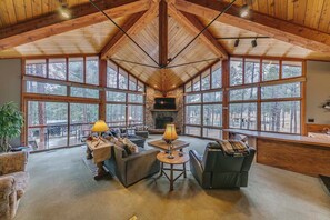 TV, fireplace, DVD player, stereo