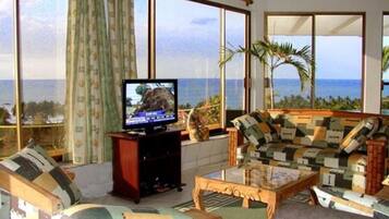 Smart TV, DVD player, books, stereo