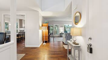 Smart TV, DVD player, books, music library