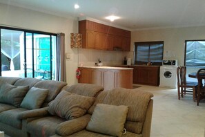 3- Bedroom Private Pool Villa | Living area | Flat-screen TV, DVD player