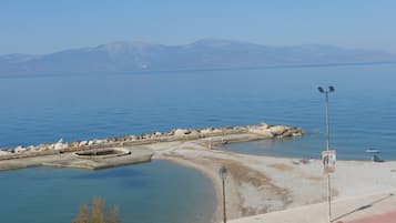 On the beach, beach umbrellas