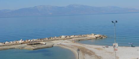 On the beach, beach umbrellas