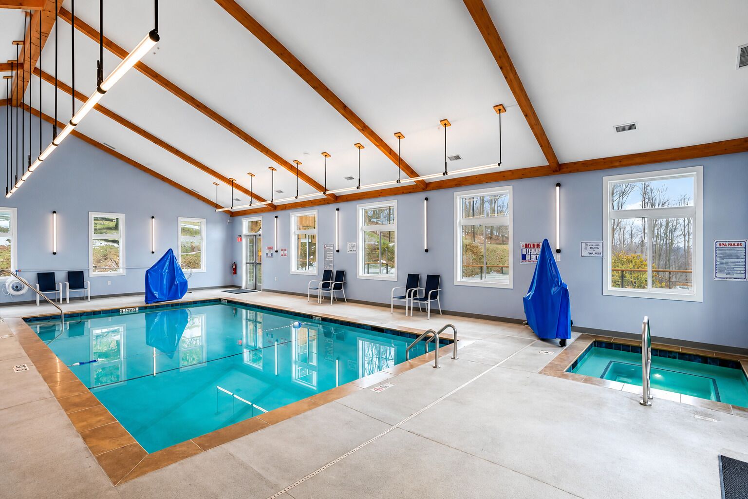 Indoor pool, a heated pool