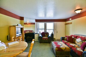 TV, fireplace, DVD player