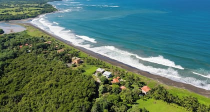 Costa Rica BEACH Castle with WATERSLIDE, WATERFALL, 2 Pools on SANDY BEACH 12ppl