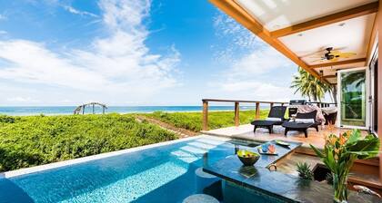 LUXURY BEACHFRONT Yksityinen 5 makuuhuoneen villa! ERIKOISET NÄKYMÄT! INFINITY POOL -PAKETTI