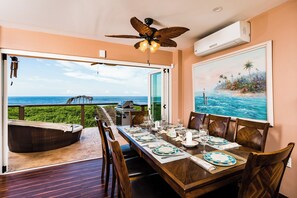 Dining - Costa Rica BEACH Castle with WATERSLIDE, WATERFALL, 2 Pools on SANDY BEACH 12ppl (Junquillal)