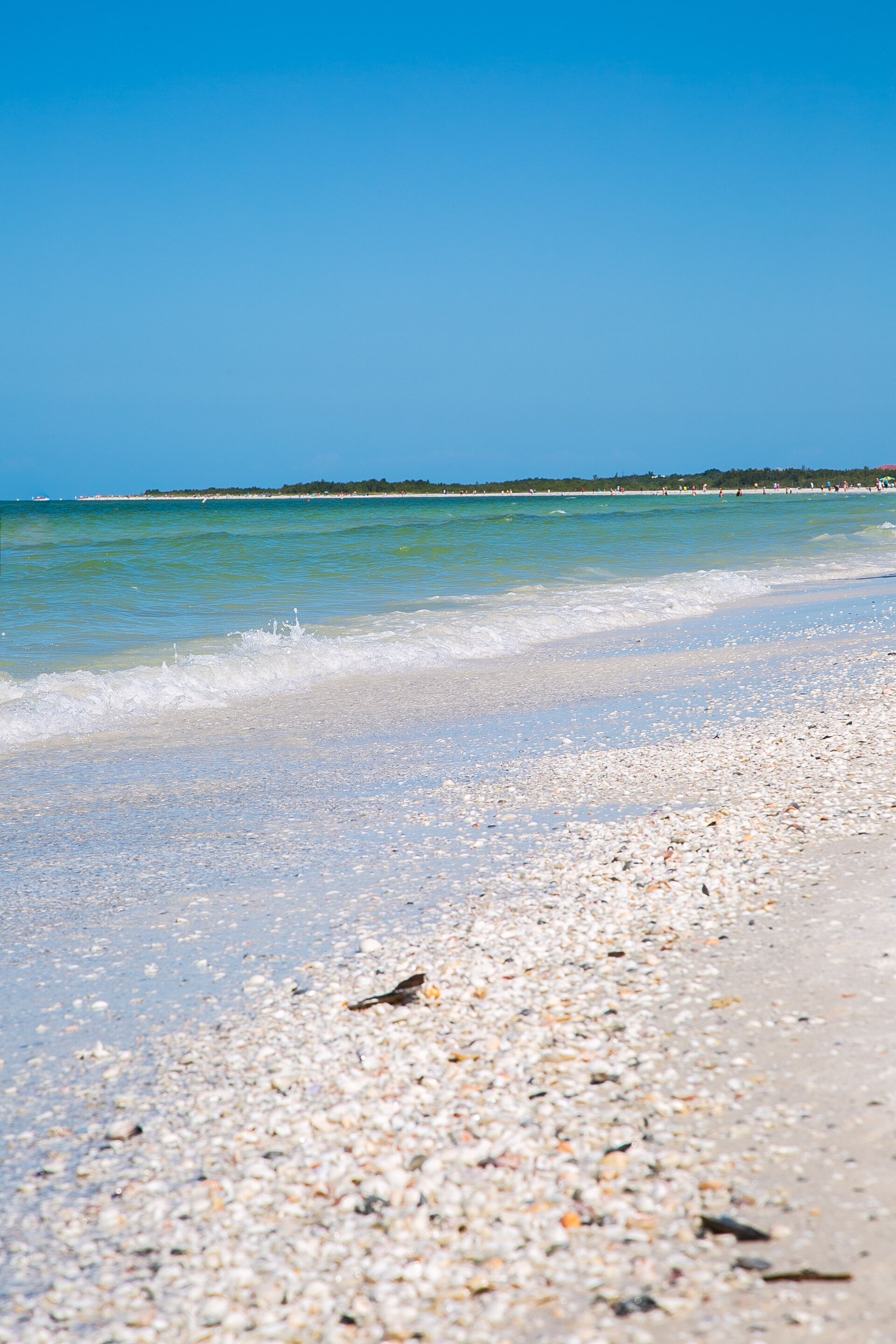Una playa con piedras y agua cristalina.