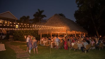Outdoor banquet area