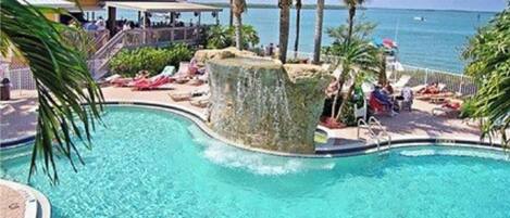 Outdoor pool, a heated pool