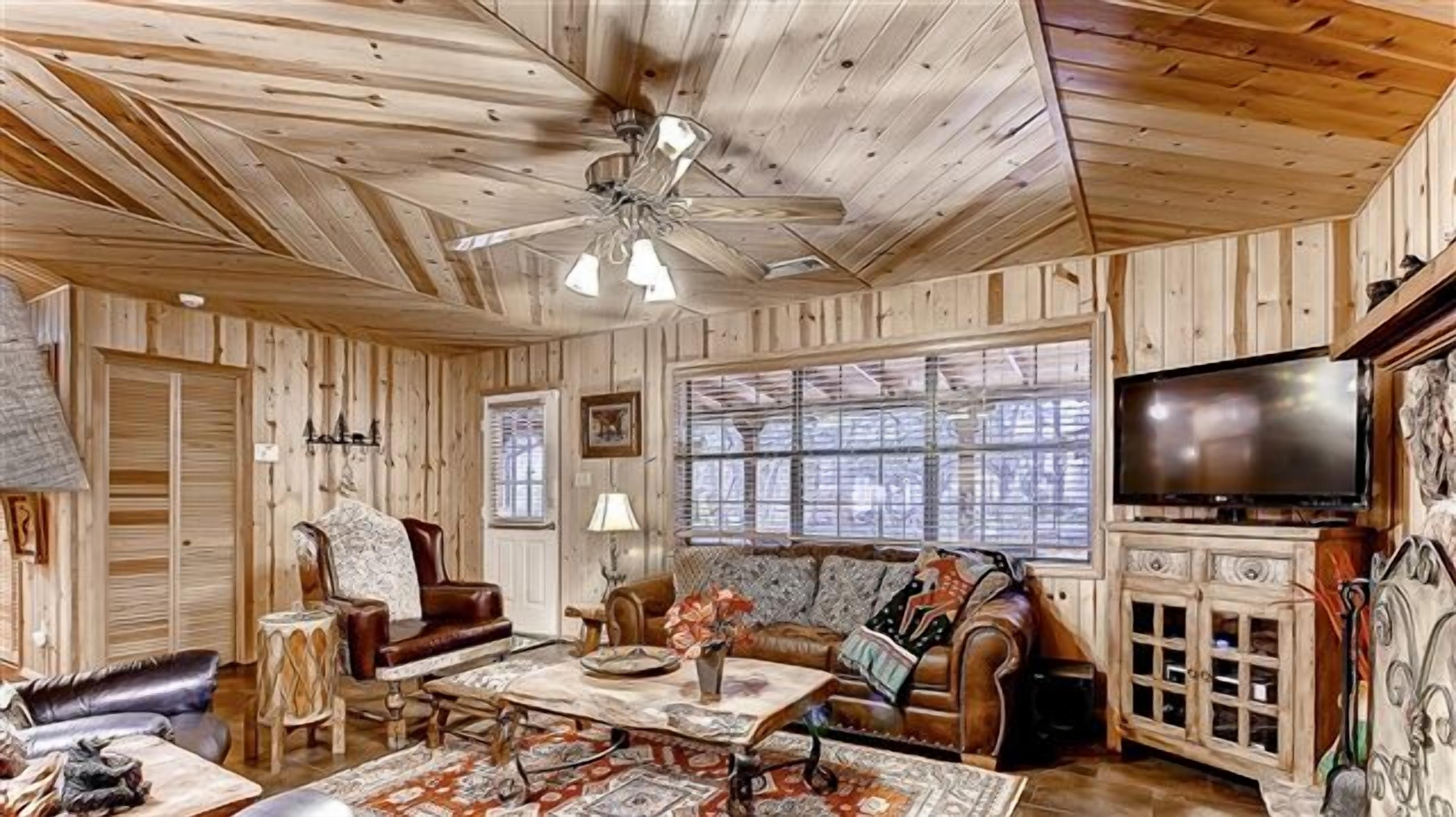 Fernseher, Kamin, DVD-Player, Bücher