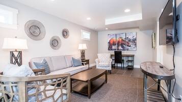 Flat-screen TV, DVD player