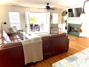 TV, DVD player, stereo
