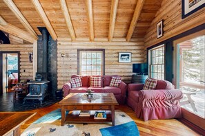 TV, books, stereo - Beautiful lakefront home with views, deck, swimming dock, 2 kayaks & firepit (Greenville)