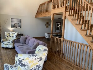 TV, fireplace, DVD player, books