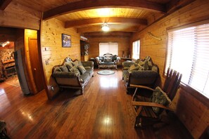 Smart TV, fireplace, video games, DVD player