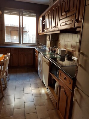 Kühlschrank, Mikrowelle, Herdplatte, Geschirrspüler