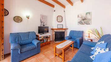 TV, fireplace, DVD player, stereo