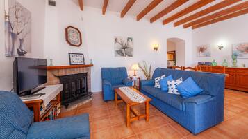 TV, fireplace, DVD player, stereo