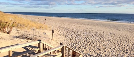 Plage à proximité, chaises longues, serviettes de plage