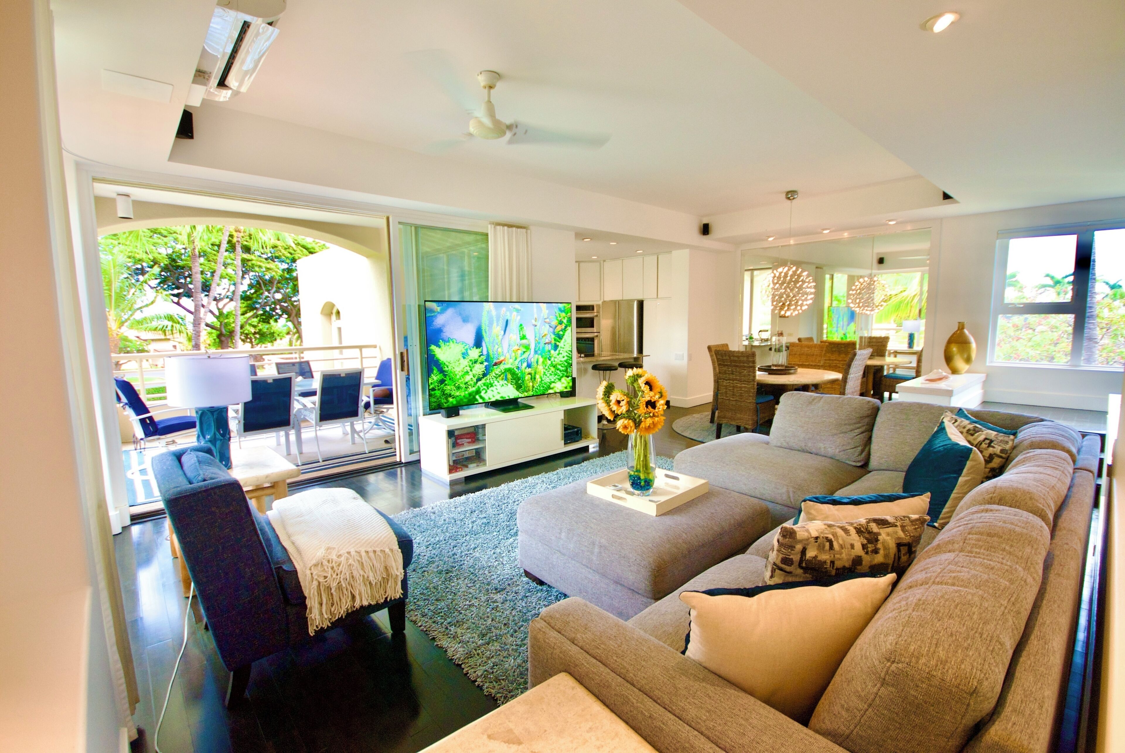 Smart TV, table football, video library, stereo