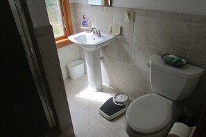 Shower, hair dryer, towels, toilet paper - Light Filled, Woodsy Views, Atlantic Ocean Nearby... (Bristol)