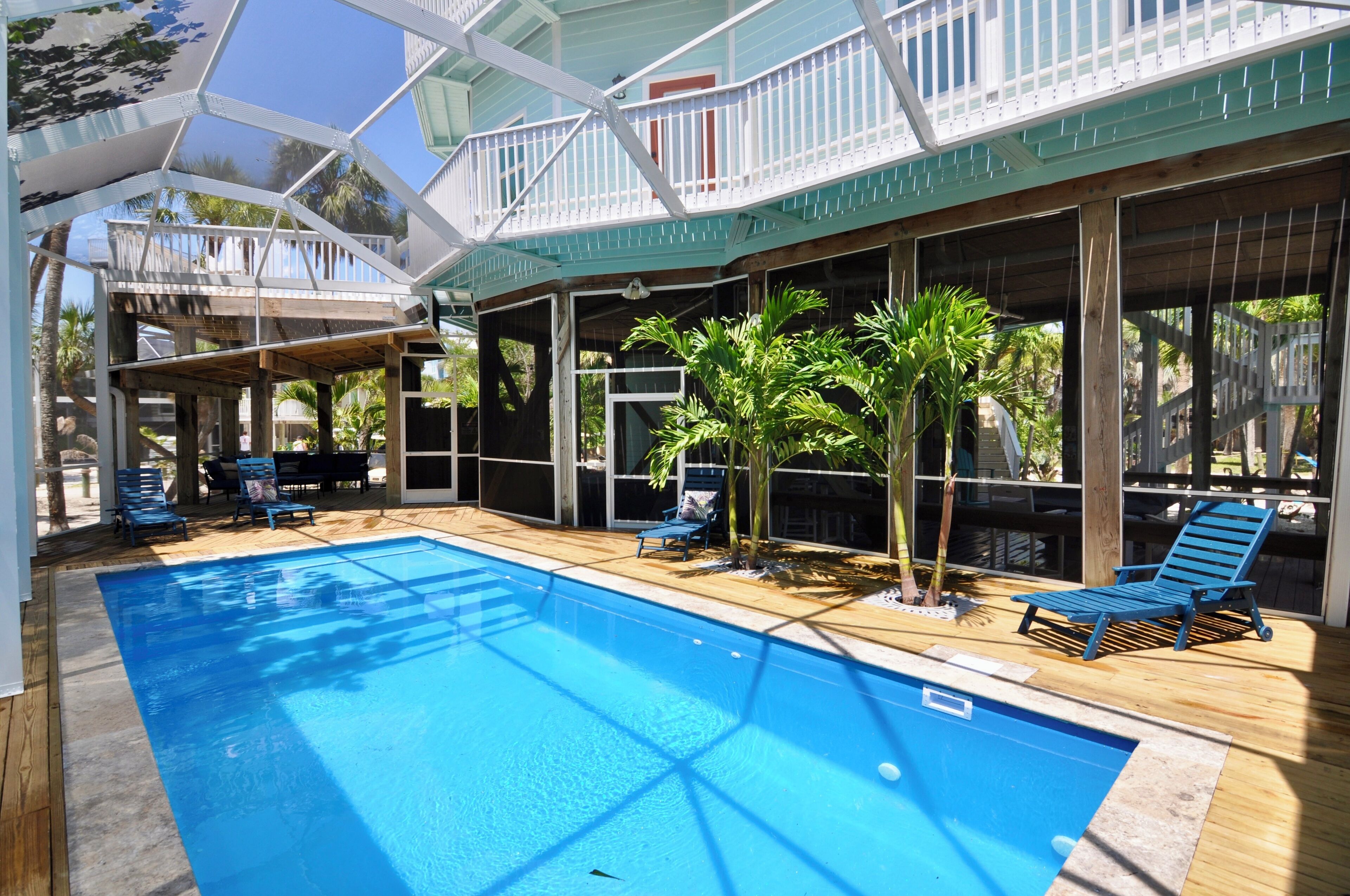 Piscine extérieure, piscine chauffée