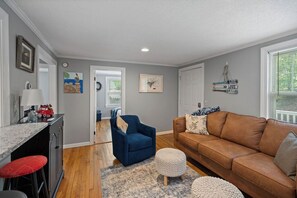 Smart TV, DVD player, books, music library