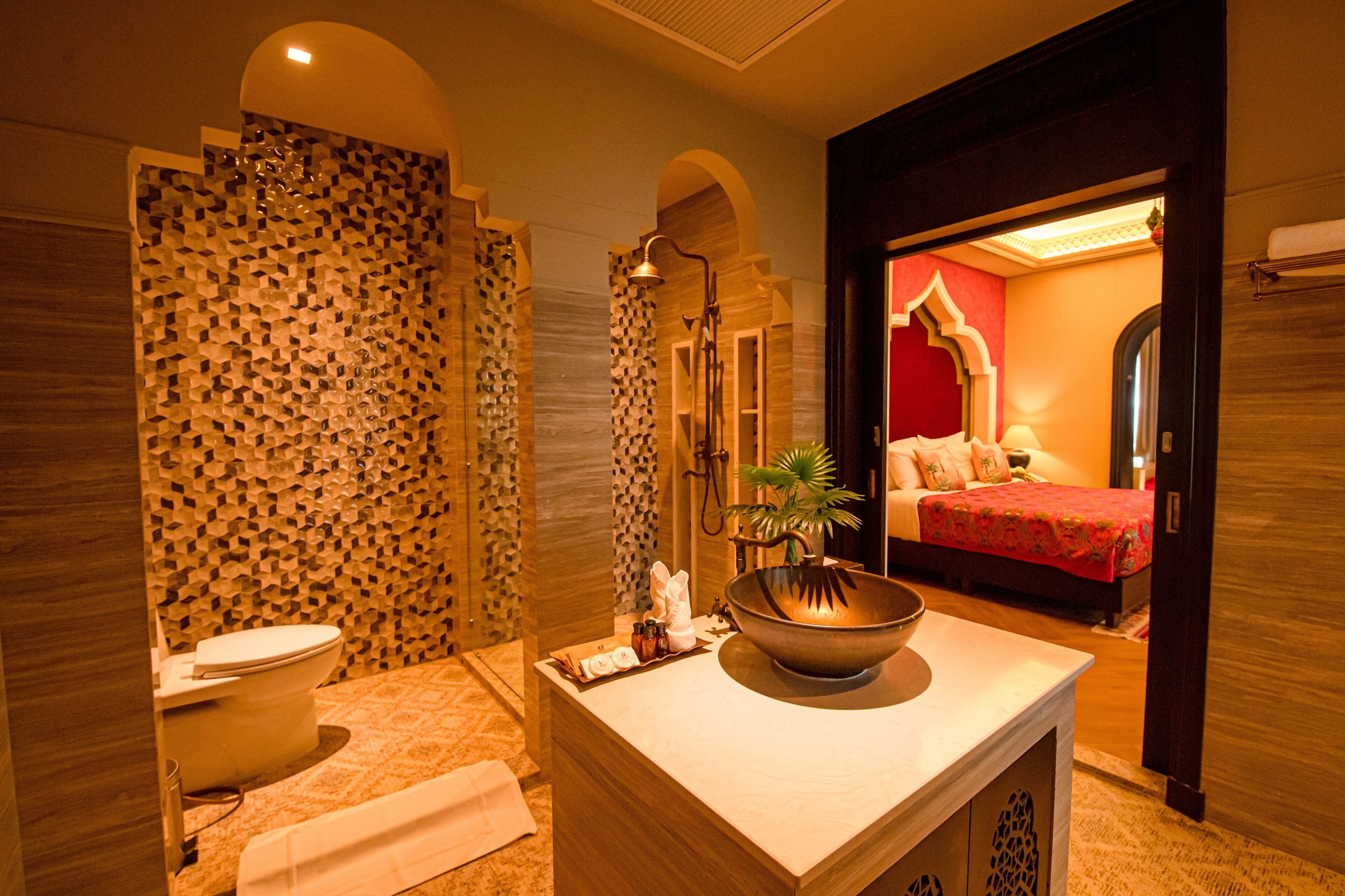 sultan suite  | bathroom | hair dryer, slippers, towels, soap