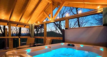 Guests ❤️ this Mountaintop Getaway! Views, 2 Decks, Hot tub, Recliners, Privacy