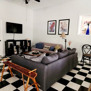 Smart-TV, DVD-Player, Bücher, Videothek